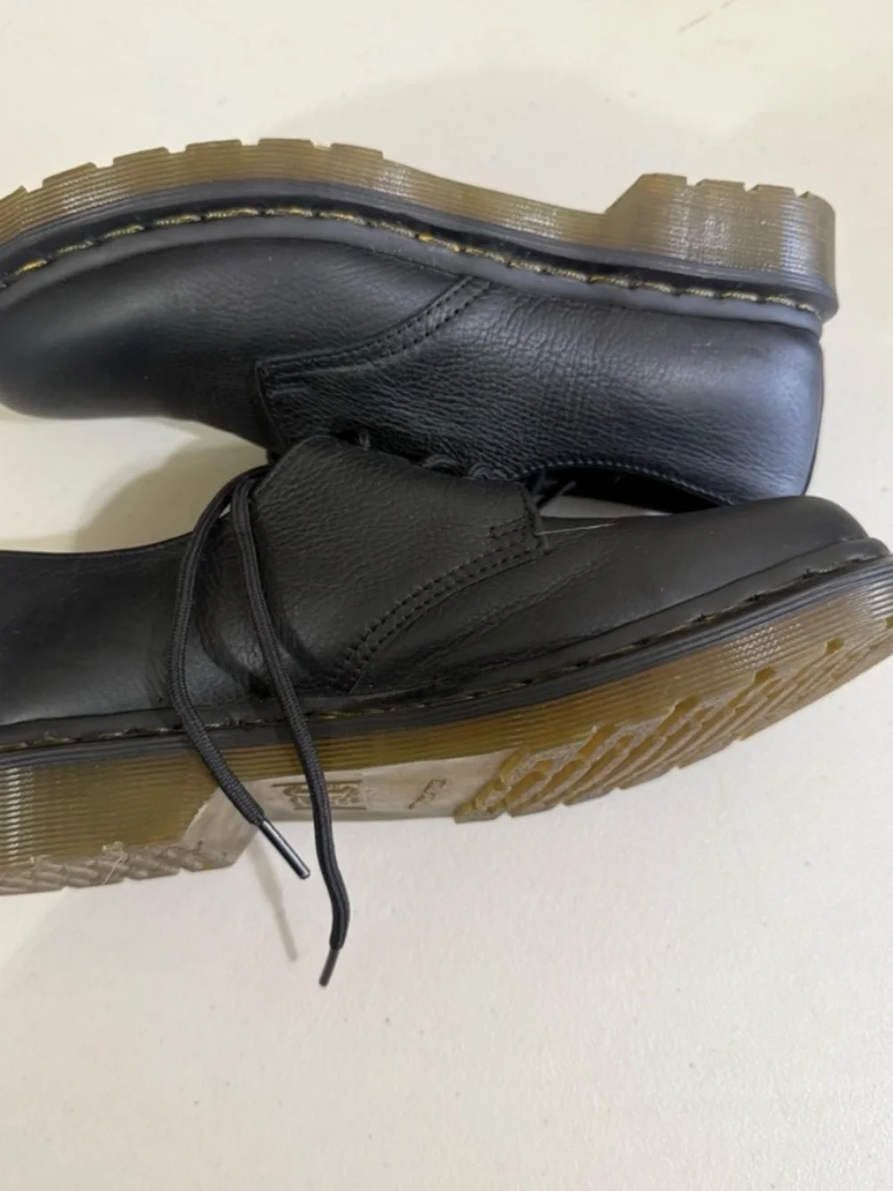 Dr. Martens Black Leather 3-Eye Derby Shoes - Classic Lace-Up